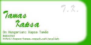 tamas kapsa business card
