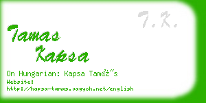 tamas kapsa business card